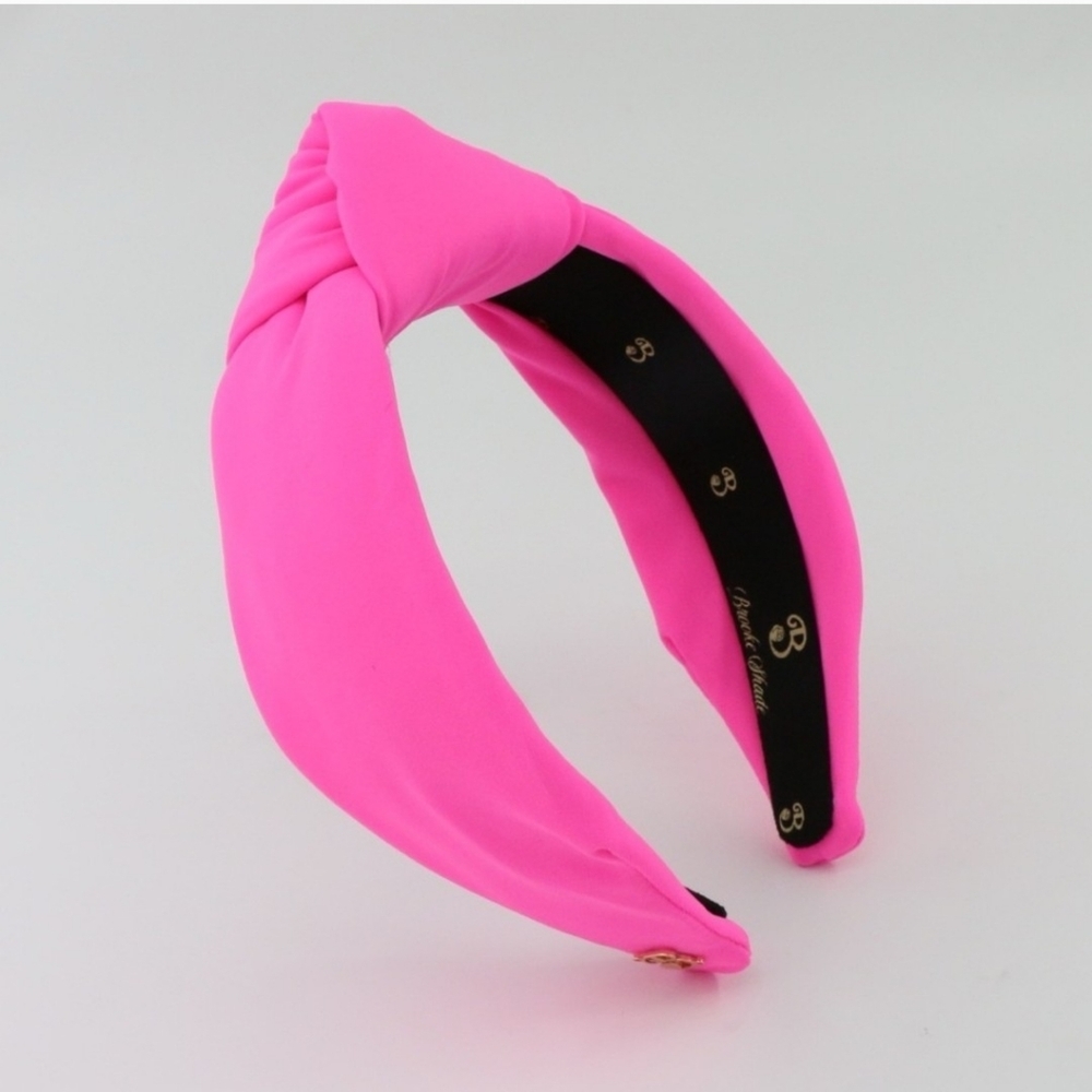 HIGH TOP-KNOT NEOPRENE WATERPROOF HEADBAND in NEON PINK JAZZ NEW